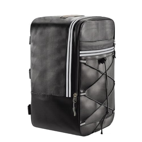 Alforja trasera para ciclismo, bolsa trasera para bicicleta, equipada con sistema de cinturón de tren elástico, botella de agua, paraguas, chaqueta, protección contra la lluvia, portaequipajes para