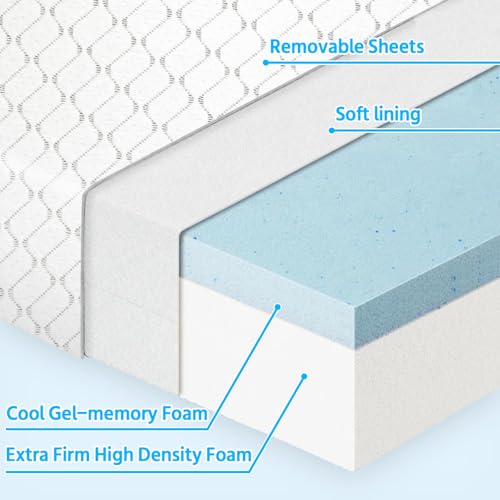 Image of Pack and Play Mattress, 38 inchx26 inchx3 inch Soft & Firm Dual-Sided Memory Foam Pack N Play Mattresses Pad with Carry Bag, Baby Travel Mattress for Pack N Play with Washable Cover