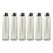 Aquasana Premium Borosilicate Glass Water Bottles and BPA Free Lid with Stainless Steel Cover, 550ml, 6-pack