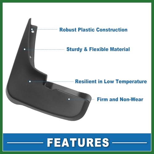 Image of Motoforti Mud Flap Splash Guard with Mount Accessories Front & Rear Side Mud Guard for Toyota Sienna 2004-2006 (Set of 4) Long-lasting