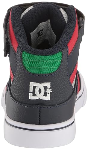 DC Boy's Pure High Top EV Skate Shoes with Ankle Strap and Elastic Laces, Heather Grey/Navy, 11 Little Kid3