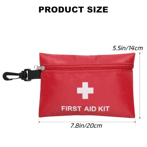 Image of 12pcs Mini First Aid Kit Empty Bag with Hooks(Bag Only) | Travel First Aid Pouch Empty for Emergency at Home, Office, Car, Outdoors, Boat, Camping, Hiking