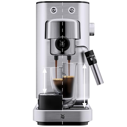 WMF Lumero Espressomaschine Siebträger 1400 Watt, Siebträgermaschine, 3 Einsätzen, für 1-2 Tassen Espresso, auch für Pads, 15 bar, Tassenabstellfläche, Milchaufschäumdüse, edelstahl matt – Bild 5