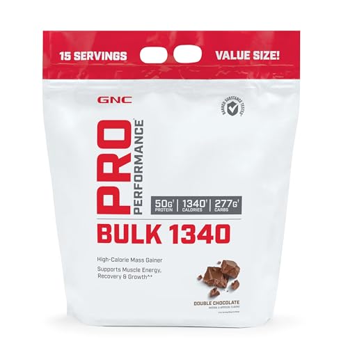 GNC Pro Performance Bulk 1340 Mass Gainer Protein Powder, 50g, 1340 Calories, Gluten Free, Banned...