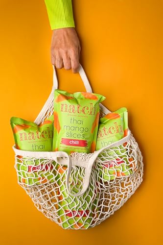Image of Natch Dried Thai Mango Slices, Healthy Snakcs 100% All Natural, Vegan, Gluten Free, No Artificial Preservatives, Trans Fat Free, Rich in Antioxidants, Chilli Flavour, 60gm (Pack of 4)