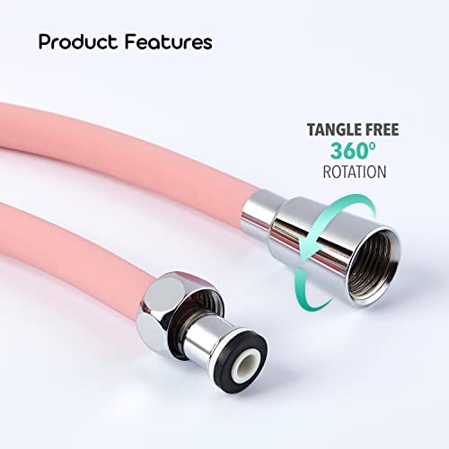 Barumi Pluo Handheld Filtered Showerhead Set (1 Vitamin C & Sediment Filter Included) With Pvc Hose, 3-Pack Sediment Filters - Pink #TOP5