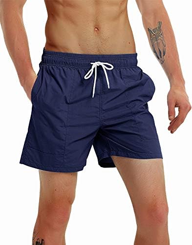 Gopune Fashion Short Men's Swim Trunks Boardshorts Quick Dry Beach Wear Shorts with Mesh Lining
