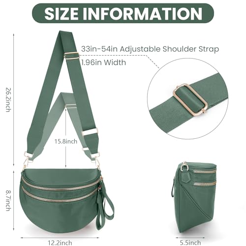 Image of Lushandy Bum Bag Checkered Crossbody Bag Mom Everyday Purse | Roomy Space, Wipe Clean, Wide Strap