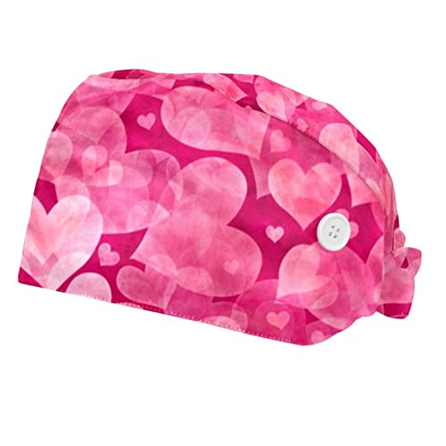 Chapeaux de Travail Coeurs Roses pour retenir les cheveux et travailler sans sueur