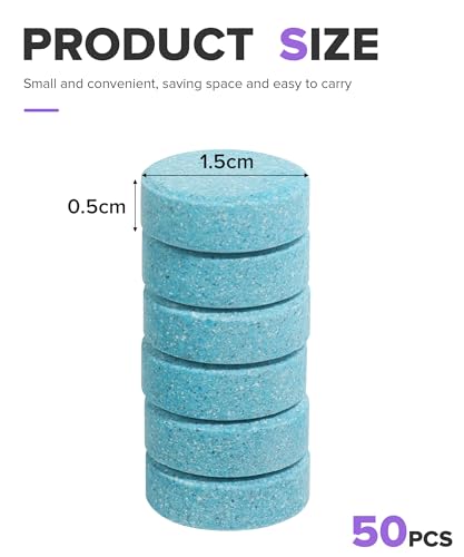 PAIYUE 50PCS Windshield Washer Tablets,Car Accessories Windshield Wiper Fluid Solid Effervescent Wiper Tablet,Remove Auto Glass Stains Clear Car Vision,Suitable for Cleaning Most Vehicles