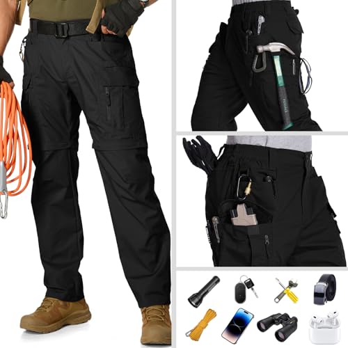 Jessie Kidden Men's Flex Stretch Convertible Tactical Pants Water Resistant Ripstop Cargo Pants BDU Outdoor Work Hiking3