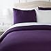 AmazonBasics Parure de lit en microfibre, violet prune, 200 cm x 200 cm/65 cm x 65 cm x 2