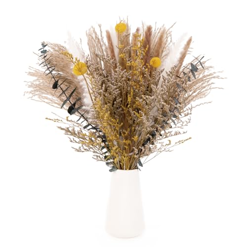 Pampas Secas Decoracion 60 Piezas Hierba de Pampas Secas Naturales de 43 cm de Alto Grandes Bohemios Flores Secas Decoracion para Arreglos Florales de Boho Fiestas Bodas Salón Dormitorio Deco