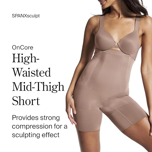 Image of SPANX SPANXsculpt OnCore High-Waisted Mid-Thigh Short - Powerful Sculpting Shapwear for Women - Level 4 Compression