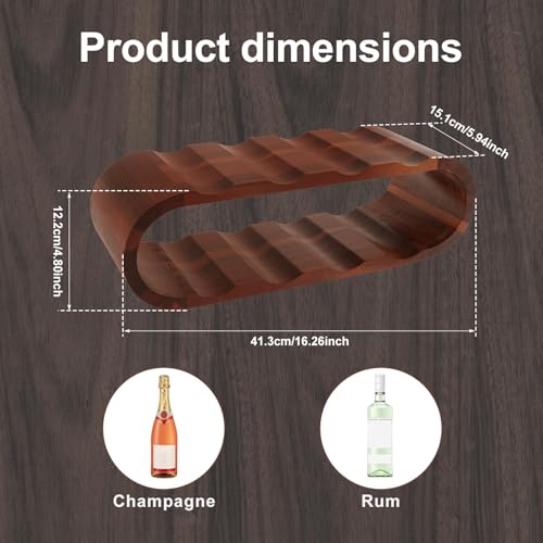 Soporte para botellas de vino de madera con 2 niveles miniatura 2
