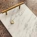 HighFree Real Marble Stone Decorative Tray, Handmade Nightstand Tray with Copper-Color Metal Handles for Counter, Vanity, Dresser, Nightstand and Desk, Heavy Duty (11.8