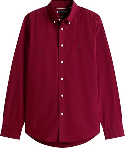 Tommy Hilfiger Men's, Flex Poplin Solid Rf Shirt MW0MW37550, L/S Shirt, Burgundy, L – Ansicht 5