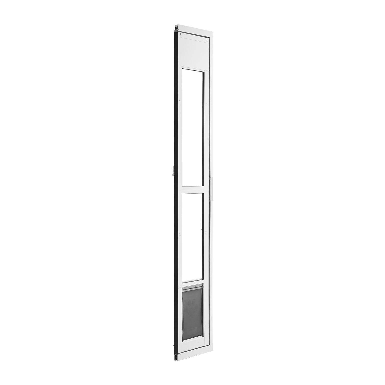 VEVOR Puerta Abatible de Vidrio con Entrada para Perros, Altura Ajustable, Puerta para Mascota 21 x 31,1 cm con Cerradura Magnética, Marco de Aleación de Aluminio, Compatible con Perros Medianos Gatos