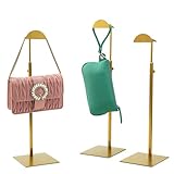 MCKECHSION Display Stand, 3 Pack Rack Stainless Steel Purse Holder Gold Hanging Hook Stands Adjustable Height Table Ornament for Home Store Boutique Counter