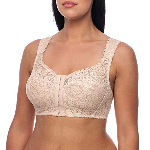 frugue Front Fastening Non Wired Wireless Support Bra Beige 50 H