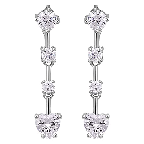 Image of Pissara 925 Sterling Silver Cubic Zirconia Earrings For Women And Girls|with Authenticity Certificate, 925 Stamp & 6 Months Warranty