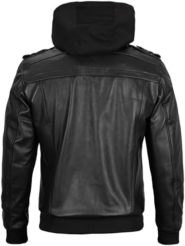 Blingsoul Mens Hooded Leather Jacket with Removable Panama | Ubuy