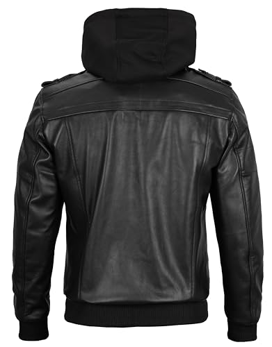 Decrum Detachable Hooded Leather Jacket Men - Casual Leather Jackets for Men with Hood4