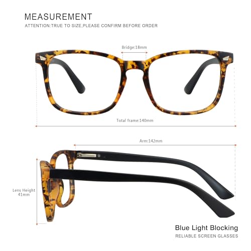 Image of Vintage Square Progressive Multifocal Presbyopic Glasses, Anti-Blue Light Glasses for Men Women Readers (+0.75 /+3.25 Magnification)