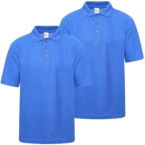 Pack of 2 Royal Blue Kids Polo Shirts Cover