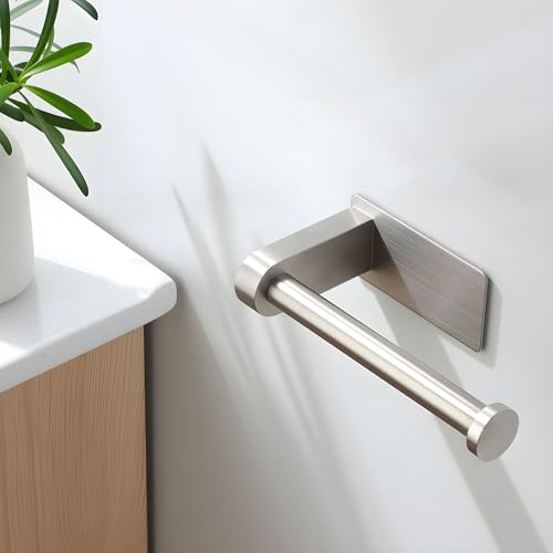 YIGII Self Adhesive Toilet Paper Holder - Bathroom Toilet Paper Holder Stand no Drilling Stainless Steel Brushed - Image 2