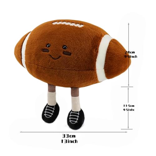 XIYUAN 13 inch Stuffed Sports Balls Toy Creative Football Doll Fun Cute Plush Doll Toy Plush Stuffed Spherical Soft Toys Sports Throw Pillow CushionKids Gift(Rugby) - Thumbnail 7