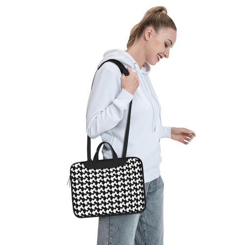 Bolso portátil negro pata de gallo para laptop 15.6" miniatura 3