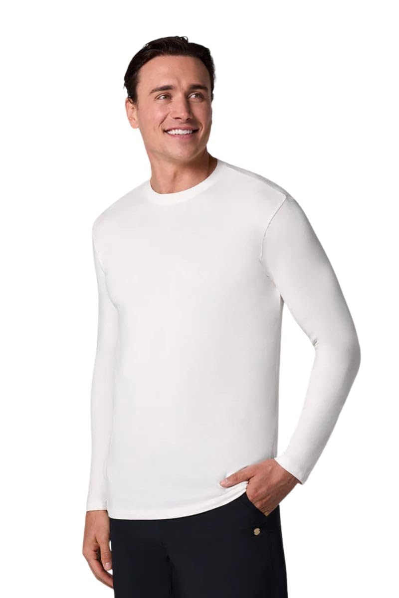 Men's Long Sleeve T-Shirt - UPF 50+ Sun Protection - Morada in White