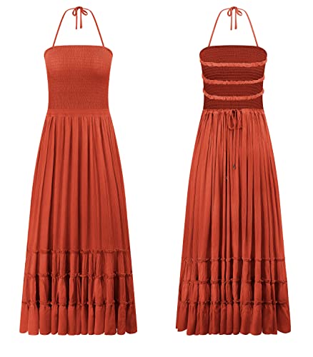 Image of R.Vivimos Womens Summer Boho Sexy Backless Long Dresses