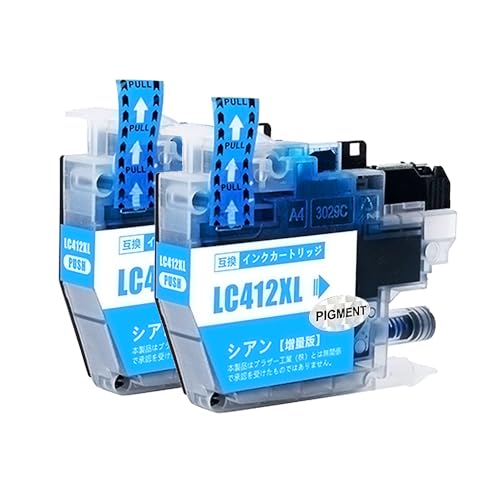 【J-ECO】LC412XLC シアン 大容量 顔料 2本セット ブラザー対応 