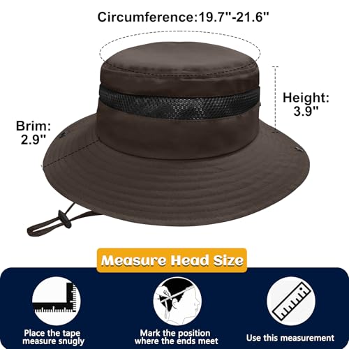 Image of Outdoor Kids Sun Hat for Boys Girls Wide Brim Mesh Bucket Hat UPF 50+ Sun Protection Breathable Summer Fishing Safari Hat
