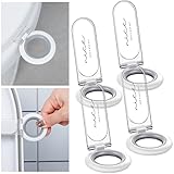 Cunhill 4 Pcs Toilet Lid Handle Lifter, Toilet Seat Cover Lift Tool, Avoid Touching Cover, Multi Function, White