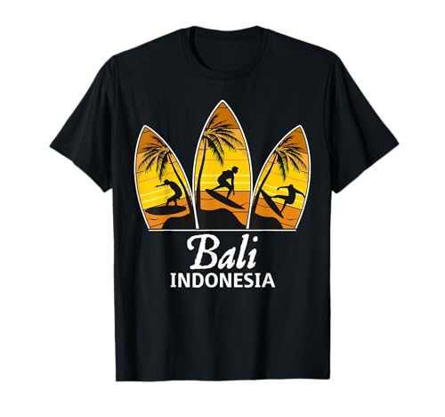 Bali Indonesia Surfer Spot Sunset Surfboards Surf T-Shirt
