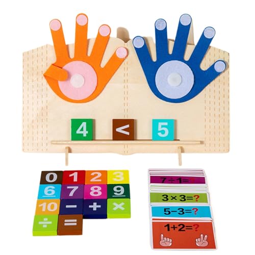 Counting Bricks for Math, Learning Addition and Subtraction Math Blocks, 11.57x6.5 Inches Educational Finger Counting Toy, Inter