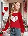 Kids Valentine's Sweatshirts for Girls Boys Love Heart Casual Cable Knit Long Sleeve Shirts Valentines Tops(Red3,150)