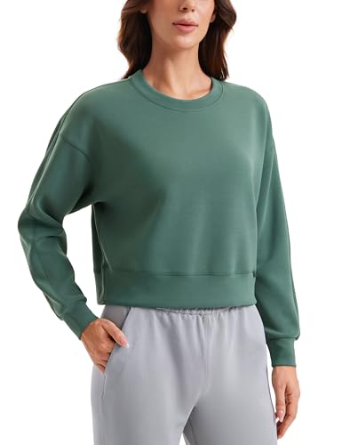 CRZ YOGA SoftAura Pullover Sweatshirt for Women - Crewneck Workout