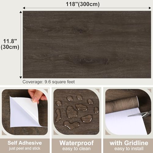 Papier peint autocollant bois pour rénover une table usée - 8