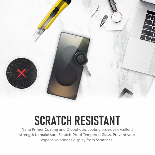 Image of SupCares Tempered Glass for Samsung Galaxy S25 Ultra (6.9 Inch) With Installation Kit | Military-Grade Gorilla Screen Protector | Edge to Edge Coverage | Black