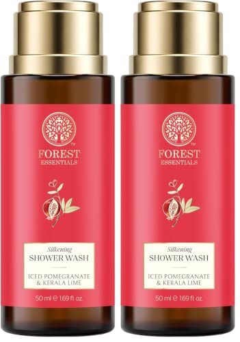 Image of Forest Essentials Shower Wash Iced Pomegranate & Kerala Lime | Sulphate-Free Ayurvedic Body Wash | Softens, Scents & Hydrates Skin | Travel Size (Pack of 2)