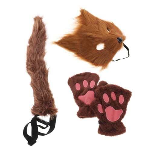 Masque Renard Halloween et Carnaval avec Queue Longue pour Costume Adulte