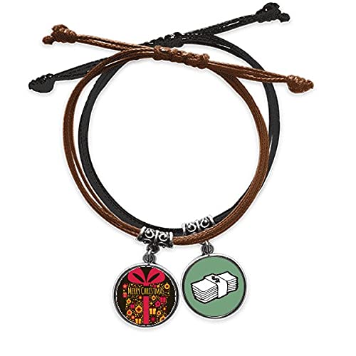 Pulsera cuerda negra amuleto dinero con cadena mano cuero y cordon ajustable