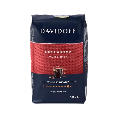 Image of Davidoff Rich Aroma Vivid & Spicy Whole Beans Coffee - 10 /12 Intensity - 100% Arabica - 500G