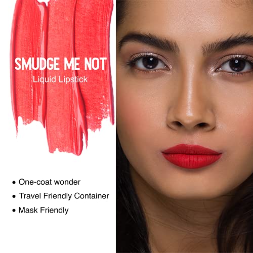 Image of SUGAR Cosmetics Smudge Me Not Liquid Lipsticks for Women | Transferproof & Waterproof | Lasts 12+ Hours | Matte Lipstick | 4.5ml - 46 Rad Red (Orange Toned Red)