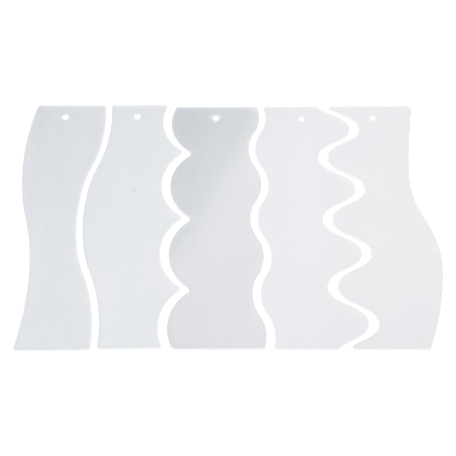 CUNZJIA 5Pcs Waved Sewing Rulers Clear Acrylic Quilting Templates for Sewing Machine Quilting and Patchwork Craft