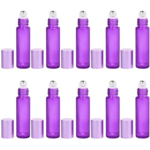 Botellas roll-on de vidrio resistente con bola de acero inoxidable para suero de ojos de 10ml 2